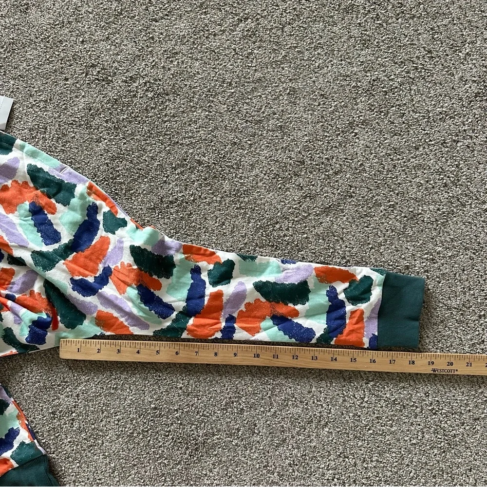 Open Edit Kid's 7 Ivory Cloud Teal Crayon Camo Long‎ Sleeve Crew Neck & Pants